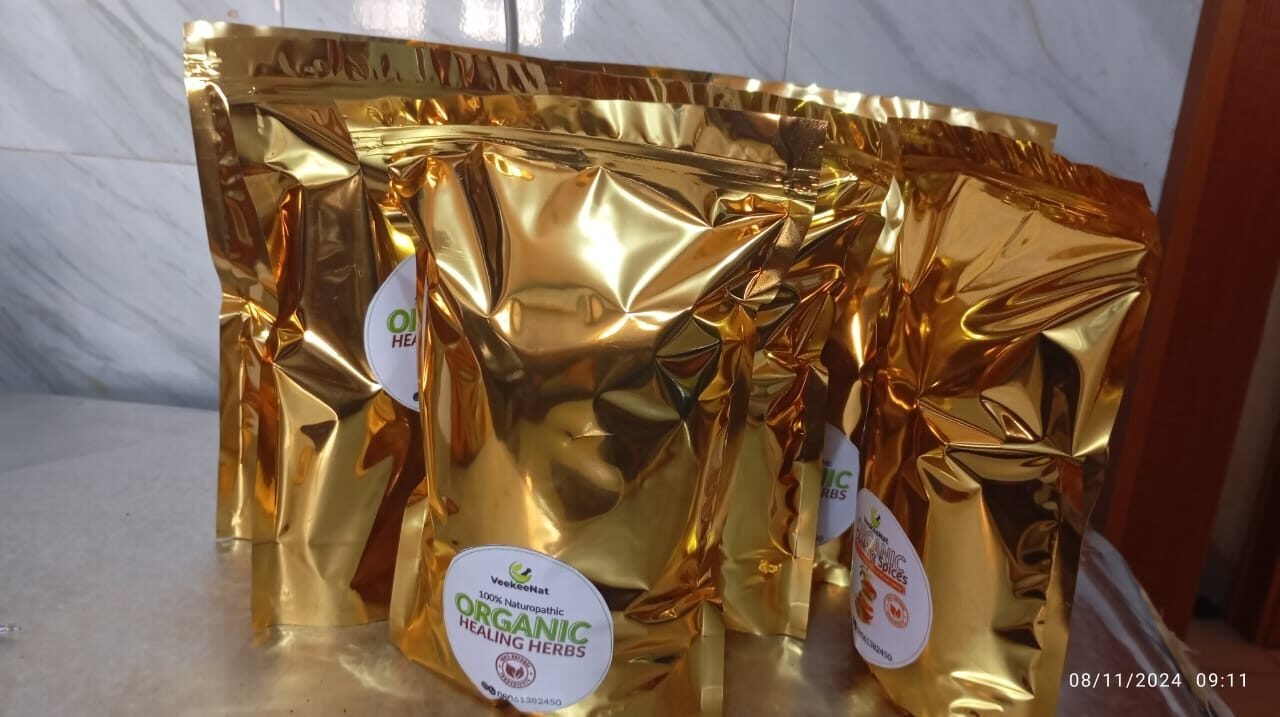 VeekeeNat Organic Healing Herbs in sealed pouches